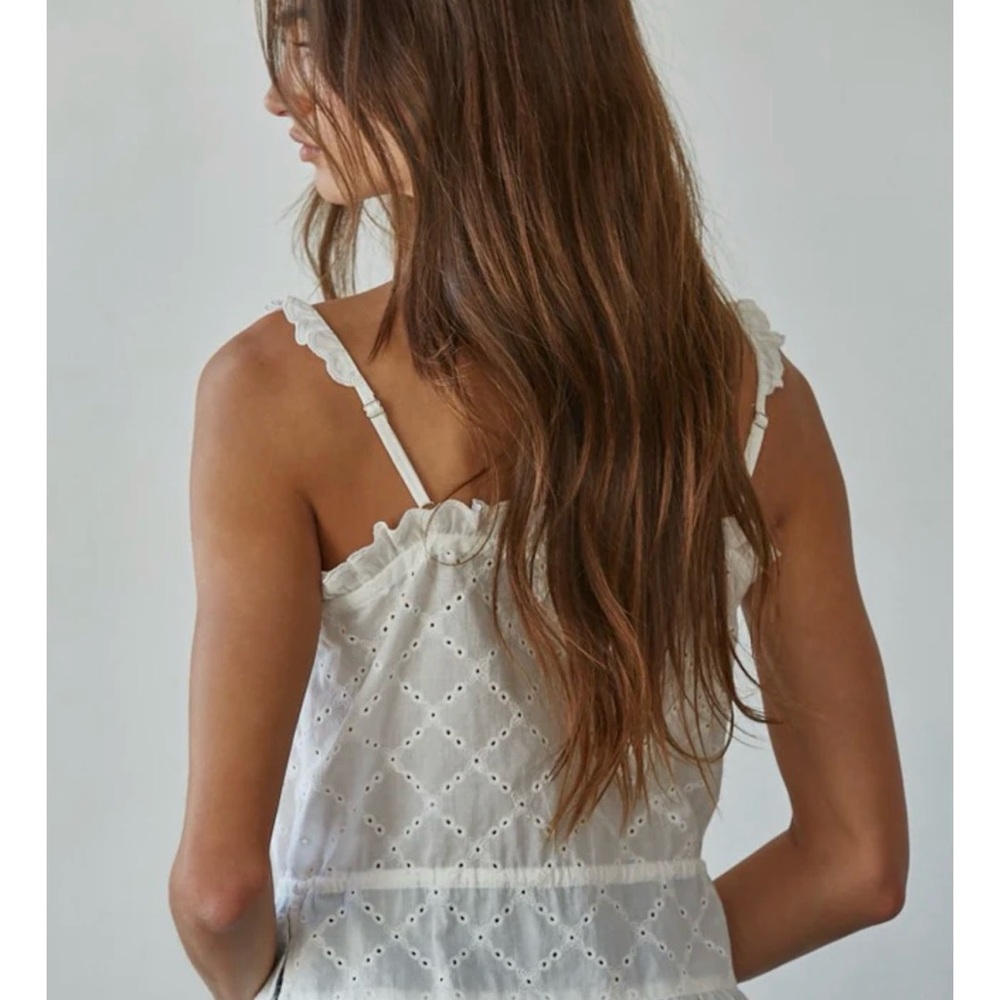 Things between eyelet ruffle top NWT - image 3